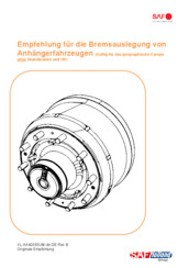 Empfehlung für die Bremsauslegung von  Anhängerfahrzeugen (Gültig für das geographische Europa  ohne Skandinavien und UK)