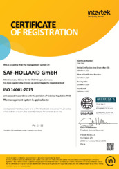 ISO 14001:2015 - SAF-HOLLAND Singen