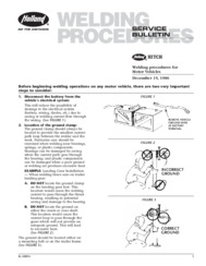 Welding Procedures for Motor Vehicles Service Bulletin