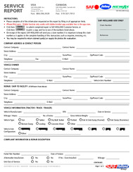 SAF-HOLLAND Service Report (Claim Form) for US & Canada (XL-MP10004CF-en-US Rev C)