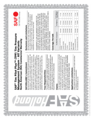 SAF® Tire Pilot Plus™ (TPP) Tire Pressure Management System - All Variants North American (NA) Commercial Warranty