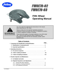Operating Manual Fifth Wheels - FW70