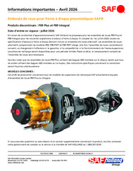 Informations importantes - Embouts de roue pour freins à disque pneumatiques SAF® (XL-SA20071WI-fr-CA)