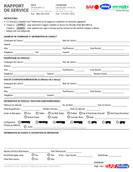 SAF-HOLLAND rapport de service (formulaire de réclamation) pour le Canada (XL-MP10004CF-fr-US Rev A)