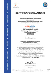 ISO 9001 : 2015 / Zertifikatsergänzung / Kraftfahrt-Bundesamt (KBA)