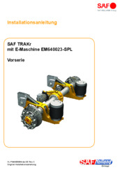 Installationsanleitung - SAF TRAKr mit E-Maschine EM640023-SPL