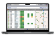 Flottenmanagement-Softwareoberfläche mit Fahrzeugdaten und Wartungsplan.
