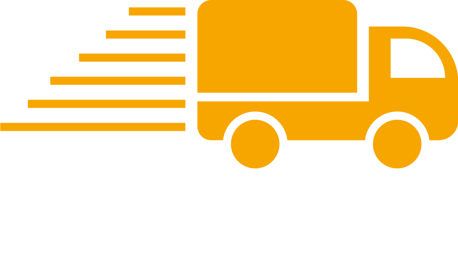 Gelbes Lkw-Symbol mit Bewegungslinien und Text „SAF-HOLLAND“.