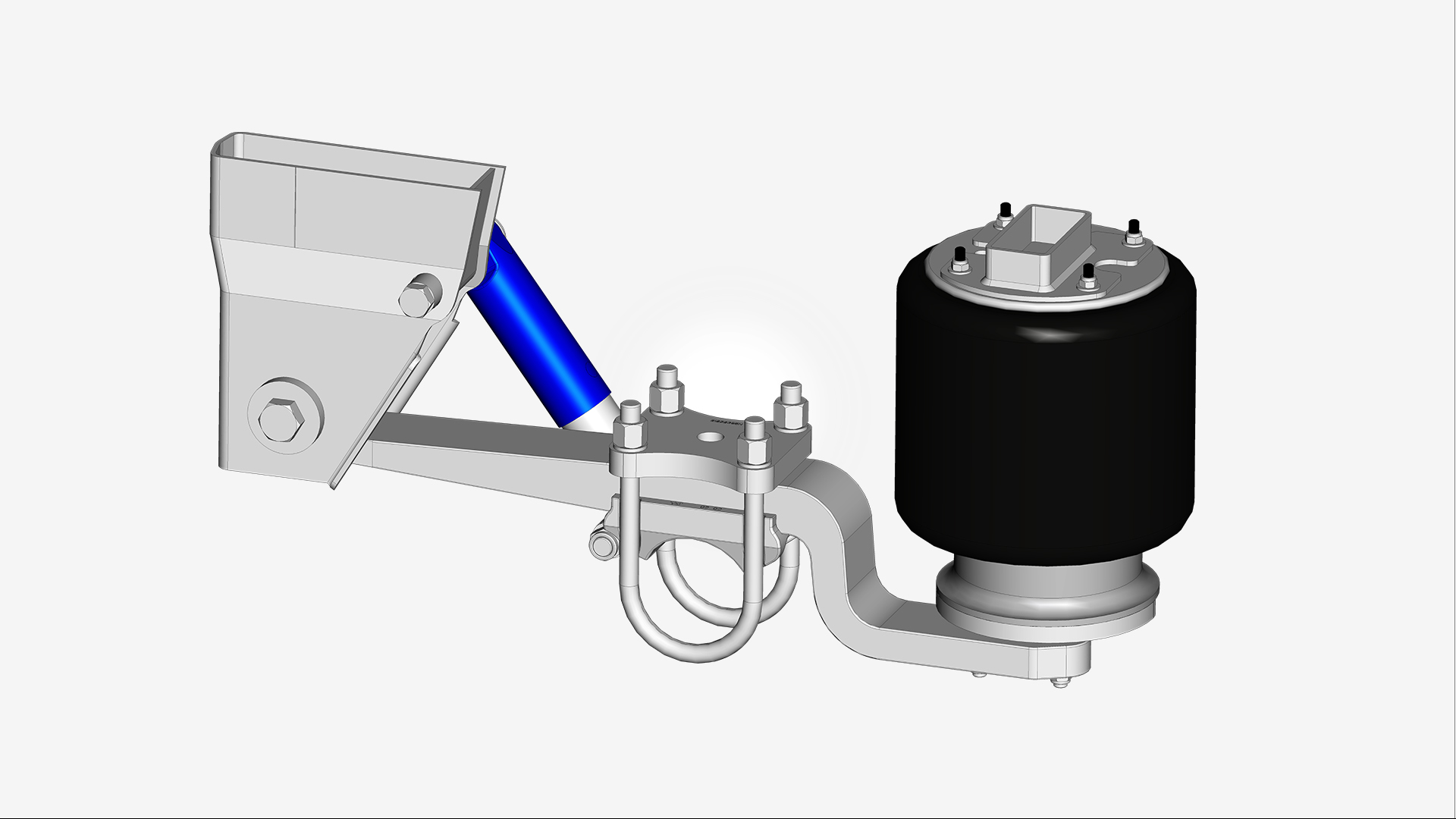 Assali Stefen trailer suspension system component with air spring and mounting bracket from SAF-HOLLAND.