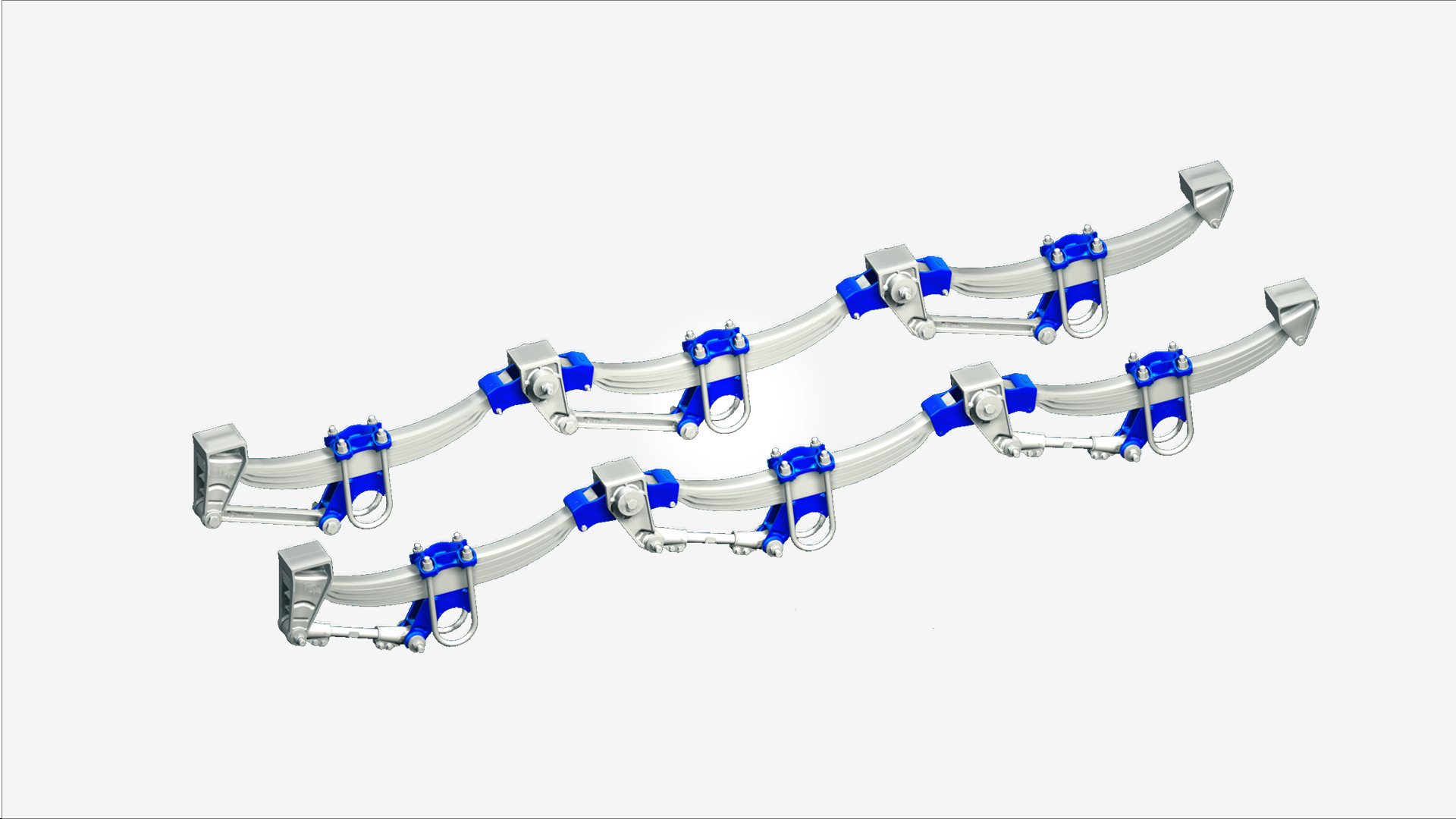 Assali Stefen suspension system with curved metal leaf springs and mounting components.
