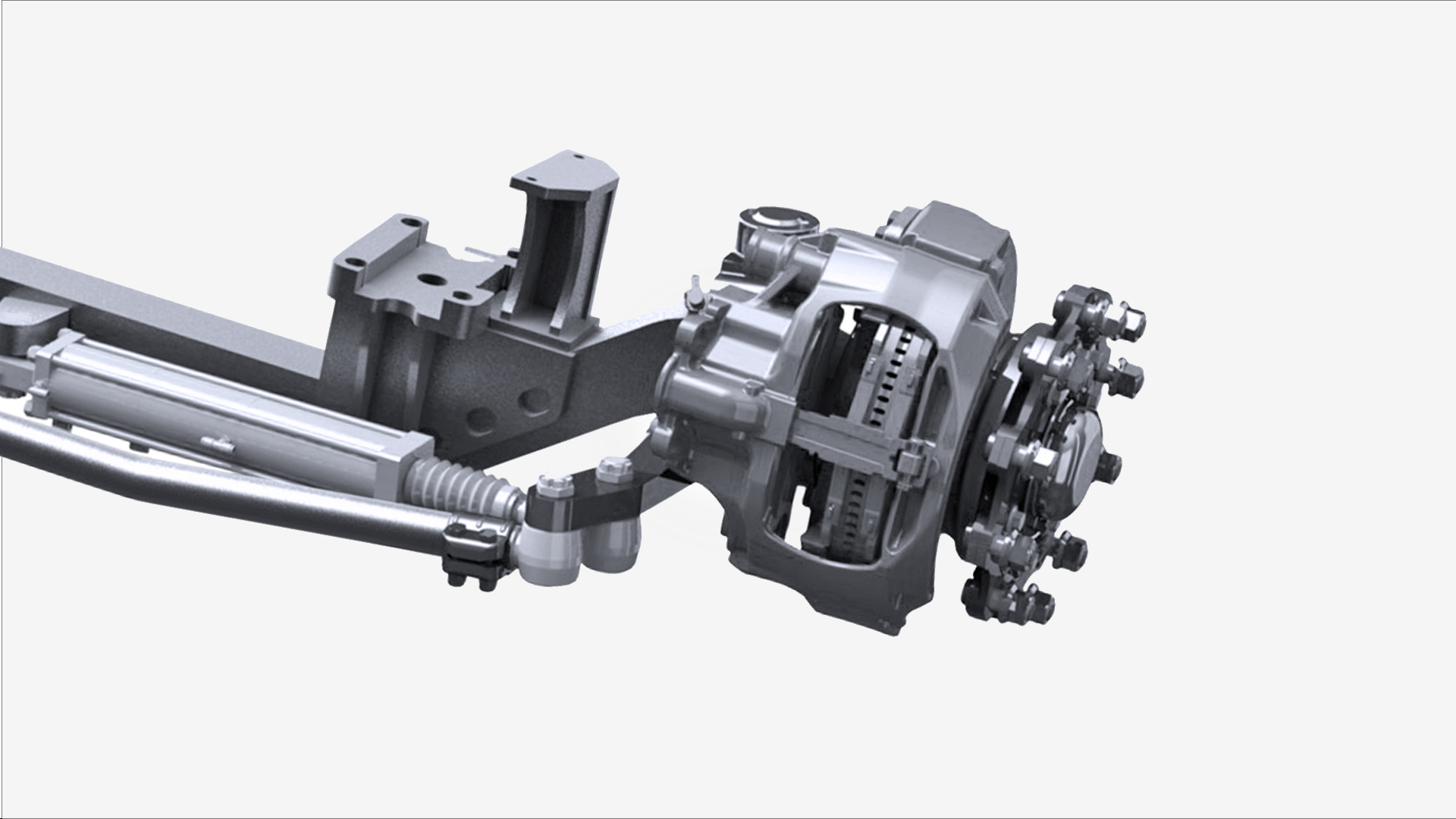 Tecma truck suspension assembly showing axle and brake system components.