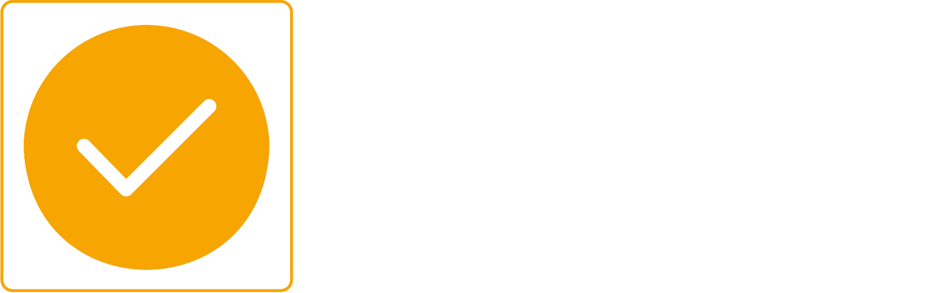 Orange circle with a white checkmark on a black background, representing SAF-HOLLAND verification.