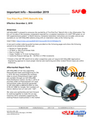 SAF Tire Pilot Plus Retrofit Kits Availability Bulletin