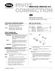 SRK-145 Pivot Connection Service Repair Kit Instructions for select HOLLAND Suspensions