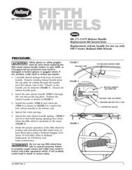 Release Handle Replacement Kit Instructions for HOLLAND FW17 Series Fifth Wheels