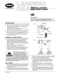 XA-0307 Plastic Bearing Replacement Installation Instructions for HOLLAND MARK V Landing Gear