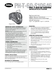 Holland PH-T-60-S10646 Specifications Sheet