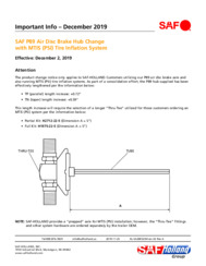 SAF P89 Air Disc Brake Hub Change with MTIS (PSI) Tire Inflation System Bulletin