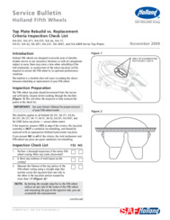 Rebuild vs. Replacement Criteria Inspection Checklist Service Bulletin for HOLLAND Fifth Wheel Top Plates
