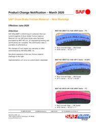Friction Material - New Markings Bulletin for SAF Drum Brakes