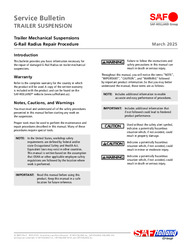 SAF Service Bulletin Trailer Suspension - Trailer Mechanical Suspensions G-Rail Radius Repair Procedure