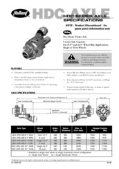 Parts list - Axles and suspension systems