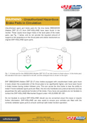 PRODUCT WARNING - Unauthorized Hazardous Brake Pads in Circulation · B9, BL9 · BA9 · BI9, BIL9 · BI10
