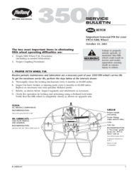 Fifth Wheel Seasonal Preventative Maintenance Bulletins for FW3500