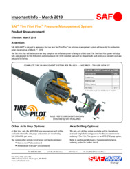 SAF Tire Pilot Plus Pressure Management System Announcement Bulletin