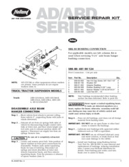 SRK-80 Service Repair Kit - Instructions for ARD-125/244-6 ARD-125/244-8 ARD-234-6 ARD-238-6 ARD-120-6 AD-123/246/369