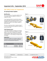 Air Spring Product Update Bulletin for SAF CBX23 Trailer Air Suspensions
