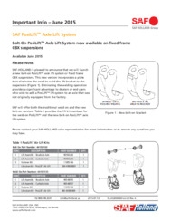 Bolt-On Posilift Axle Lift System Bulletin for SAF CBX Fixed Frame Suspensions