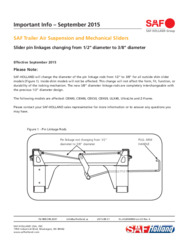 SAF CBX Slider Suspension Pull Pin Rod Important Info Bulletin