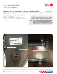 Checking Pivot Bolt Torque Service Bulletin for SAF CBX & CBXU Air Suspensions