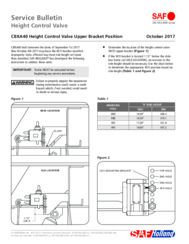 SAF CBXA40 Height Control Valve Upper Bracket Position Bulletin