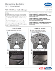 Marketing Bulletin FW35 Fifth Wheel Product Change