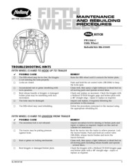 HOLLAND FW1560-C Fifth Wheel Maintenance & Rebuild Procedures