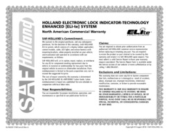 HOLLAND ELI-te North American Commercial Warranty Certificate