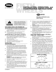 FW6000 & FW6200 Series Fifth Wheels Installation Operation and Maintenance Instructions