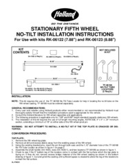 HOLLAND Stationary Fifth Wheel No-Tilt Installation Instructions