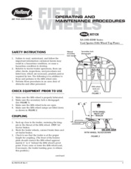 Operating & Maintenance Procedures for HOLLAND Yard Spotter Fifth Wheel Top Plates