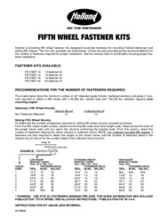 HOLLAND Fifth Wheel Fastener Kit Installation Bulletin