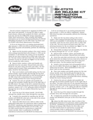 HOLLAND RK-07370 Air Release Kit Installation Instructions