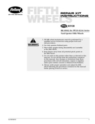 HOLLAND Yard Spotter Fifth Wheel Repair Kit Instructions