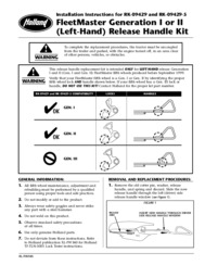 HOLLAND Fleetmaster Generation I/II Release Handle Kit Installation Instructions