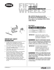 Jaw Removal & Replacement Kit Procedures for HOLLAND FWS1/S2 Fifth Wheels