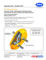 HOLLAND CLASSIC 2-Speed (Grain Hopper) Gear Box Enhancement Bulletin