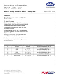 HOLLAND MARK V Landing Gear Foot Options Discontinuation/Change Bulletin