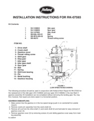 RK-07593 Kit Installation Instructions for HOLLAND MARK V Landing Gear