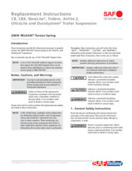 SAF CB, CBX, NewLite, Tridem, Airlite 2, UltraLite & DuraSystem Trailer Suspension QUIK RELEASE Torsion Spring Replacement Instructions